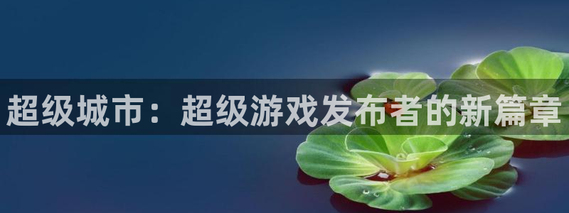 bg大游子写作课：超级城市：超级游戏发布者的新篇章